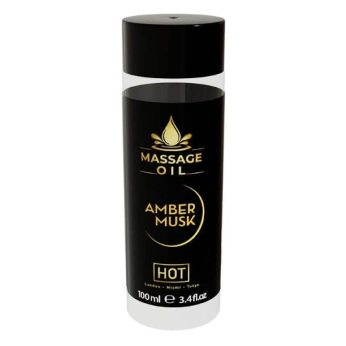 Масажна олія з ароматом бурштинового мускусу HOT Massage Oil Amber Musk 100 мл - 1