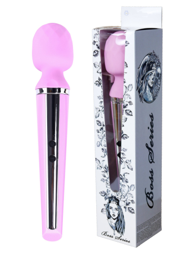 Вибромассажер Ванд в форме микрофона розового цвета Boss series Massager Genius - 1