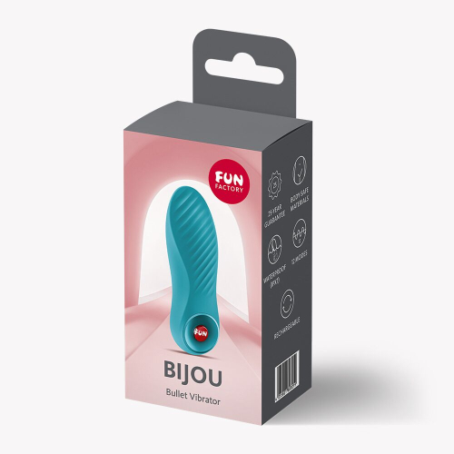 Клиторальный стимулятор синего цвета Fun Factory Bijou Aquamarine 12 режимов вибрации - 6
