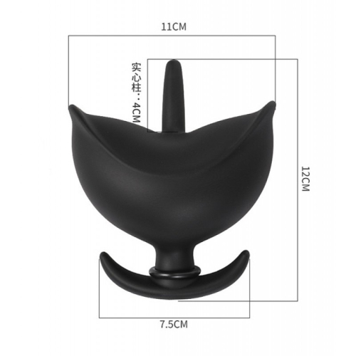 Анальний надувний затор у формі пелюстки чорного кольору Bdsm4u Petal Anal Plug - 3