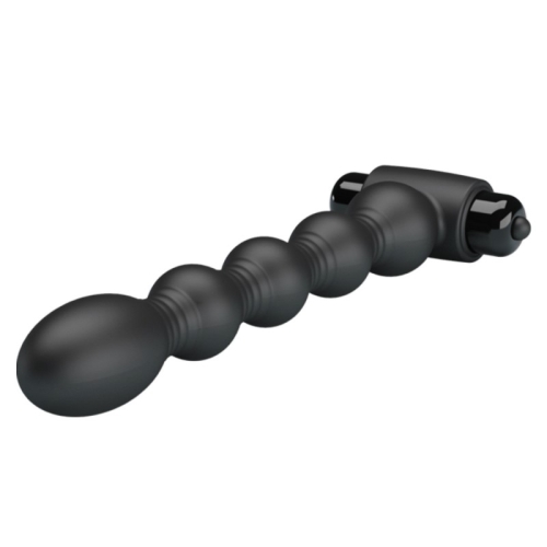 Анальный вибростимулятор шарообразный силиконовый черный Mr Play Vibrating Anal Plug - 2