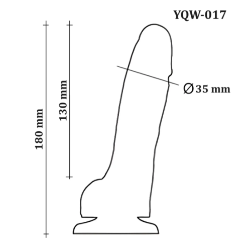 Фаллоимитатор реалистичный с мошонкой на присоске силиконовый телесный OYO - Dildo Double Layer Silicone YQW-017 - 4