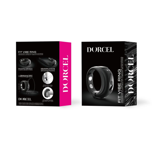 Ерекційне віброкільце на член силіконове чорного кольору Dorcel - 7