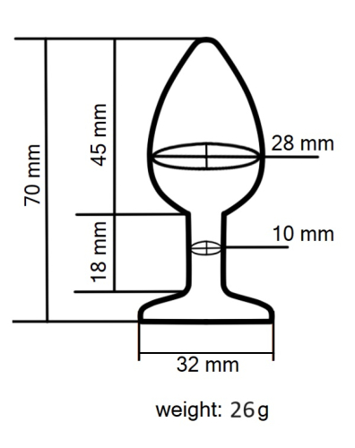 Силіконова рожева анальна пробка із блакитним кристалом EGZO Silicone Round Plug розмір S - 3
