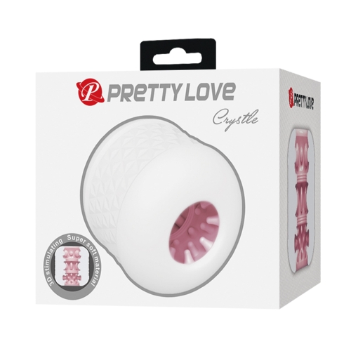 Міні-мастурбатор нереалістичний для чоловіків білий LYBAILE Pretty Love Crystle, - 8