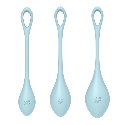 Набір вагінальних кульок Йоні намистин Satisfyer Yoni Power 2 Light Blue, діаметр 2-2, 5-3 см, Вага 22-44-73 гр - 4