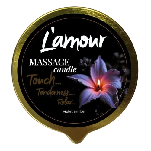 Массажная свеча золотая с ароматом фиолетовой амбры L'amour Violet Amber 70 мл - 1