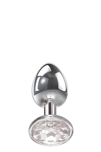 Анальная пробка с камушком серебристого цвета Adam &amp;amp; Eve Anal plug medium - 5