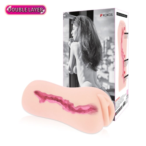 Мастурбатор двухслойный вагина телесного цвета Kokos Sanda Double Layer - 6