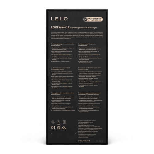 Вибратор вагинальный для точки G и отростком для клитора черного цвета Lelo Loki Wave 2 - 5