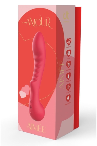 Вібратор рельєфний вагінальний та для точки G червоного кольору Dream Toys Amour Aimee - 4