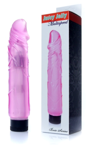 Вибратор реалистичный розовый Boss Series Juicy Jelly Multispeed длина 22 см диаметр 4 см - 1