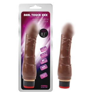 Реалістичний рельєфний вібратор коричневий CHISA Real Touch XXX  Vibe Cock