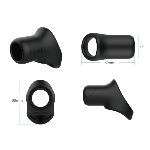 Ерекційне кільце для члена та мошонки чорного кольору Nexus Rise Cock and Ball Sling - 4