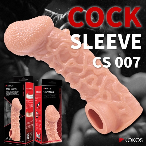Насадка на член з отвором для мошонки тілесного кольору Kokos Cock Sleeve CS 007 розмір M - 8