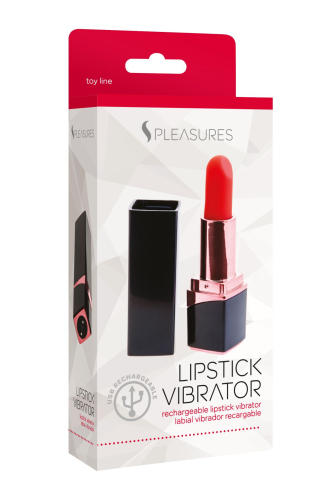 Помада вібратор для клітора червоного кольору S Pleasures Lipstick Vibrator - 4