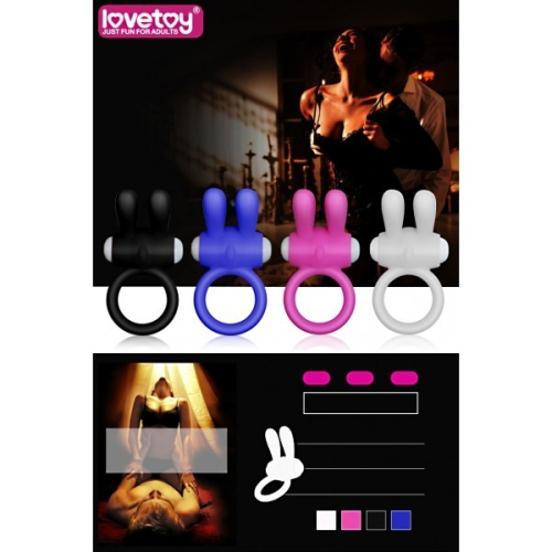 Эрекционное вибро-кольцо с клиторальным стимулятором Lovetoy Power Clit Cockring Rabbit розовое - 3