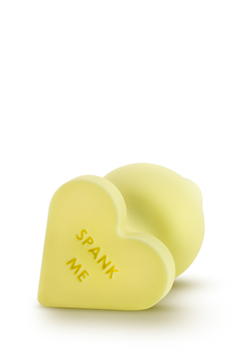 Анальний плаг силіконовий жовтий PLAY WITH ME CANDY HEART SPANK ME - 3