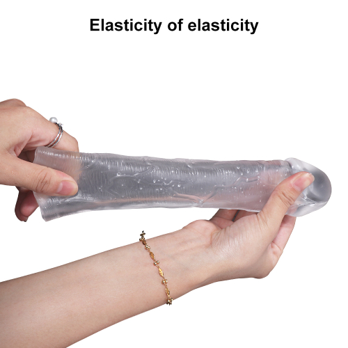 Набір насадок на силіконових член прозорого кольору Xise Textured Penis Sleeves 3 штуки - 4