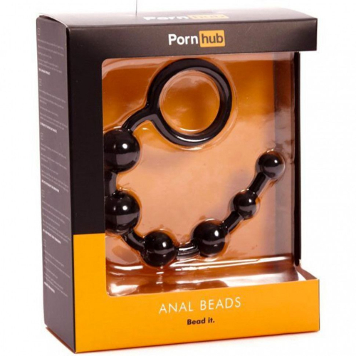 Анальные бусы силиконовые черные Pornhub Anal Beads - 3