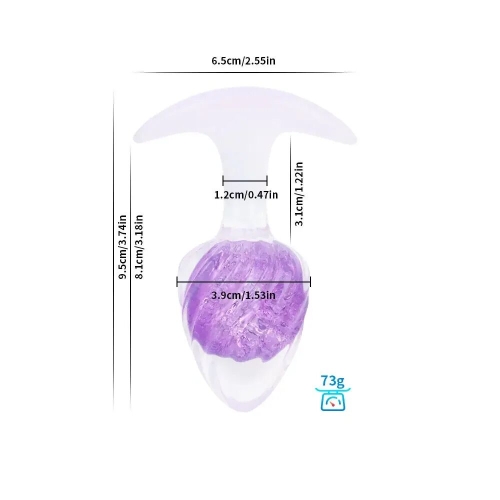 Анальная пробка силиконовая фиолетовая Liebe Seele Icecream-shaped Crystal Anal Plug размер Medium - 2