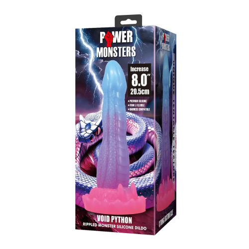 Фаллоимитатор силиконовый на присоске фиолетовый Baile Power Monsters Void Python - 10