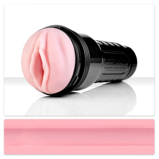 Мастурбатор у колбі вагіна з кібершкіри бежевого кольору Fleshlight Lady Original