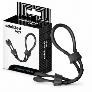 Ерекційна петля на силіконовий член чорного кольору Addicted Toys Adjustable Silicone Rope For The Penis