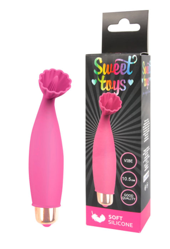 Вібратор силіконовий для клітора з ніжними відростками SWEET TOYS Рожевий L 10,5 см d 2, 5x2, 9 см зі знімною вібропулею - 4