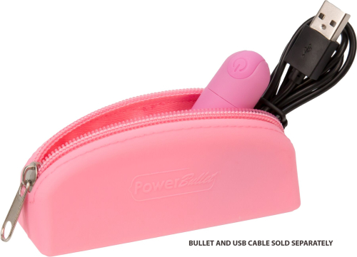 Сумка для зберігання секс-іграшок PowerBullet Silicone Zippered Bag рожева - 4