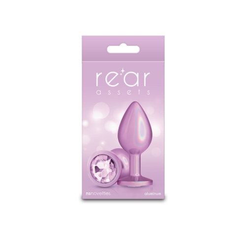 Анальная пробка с камушком розовая NS Novelties Rear Assets - Iridescent размер Medium - 3