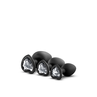 Набор анальных пробок с кристаллом LUXE BLING PLUGS TRAINING KIT WHITE GEMS