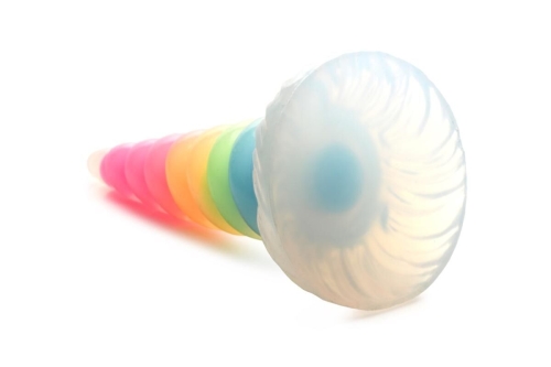 Фентезійний фалоімітатор на присосці райдужний Creature Cocks Luminescent Rainbow Dildo - 3