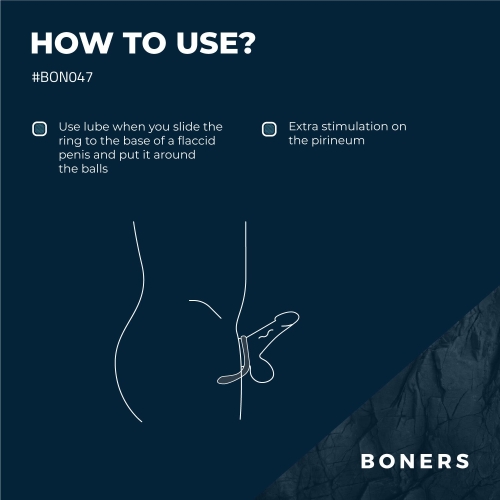 Эрекционное кольцо черного цвета Boners Cock ring - 9