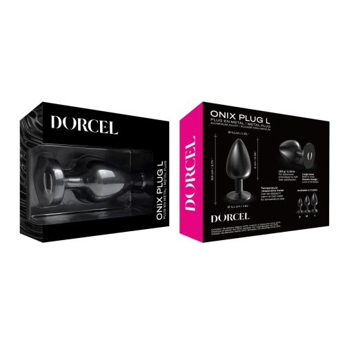 Анальна пробка металева чорного кольору Dorcel ONIX PLUG розмір L - 5