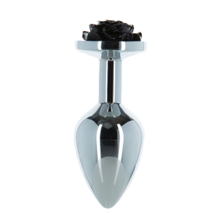 Металлическая анальная пробка Lux Active Rose Anal Plug черная