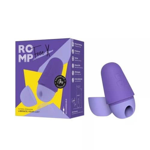 Вакуумний стимулятор для клітора силіконовий фіолетовий Romp Free X - 1