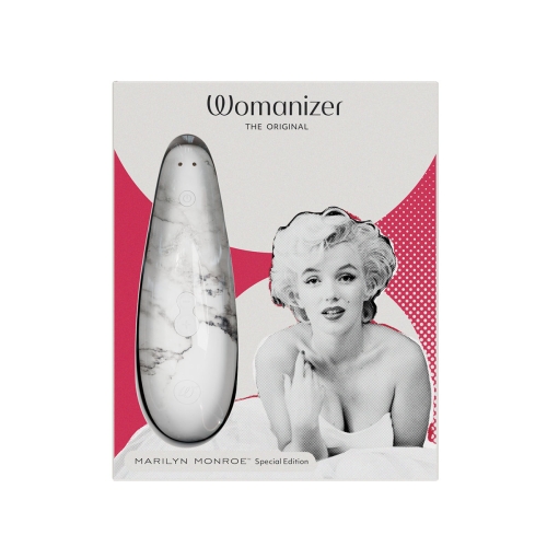 Вакуумний кліторальний стимулятор білого кольору Womanizer Marilyn Monroe - 25