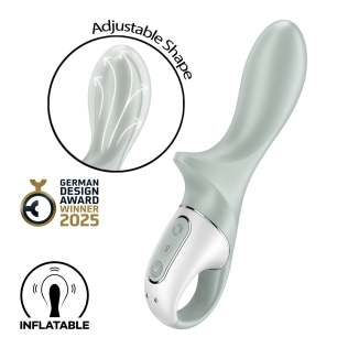 Анальный вибратор с ограничителем зеленого цвета Satisfyer Air Pump Booty 3