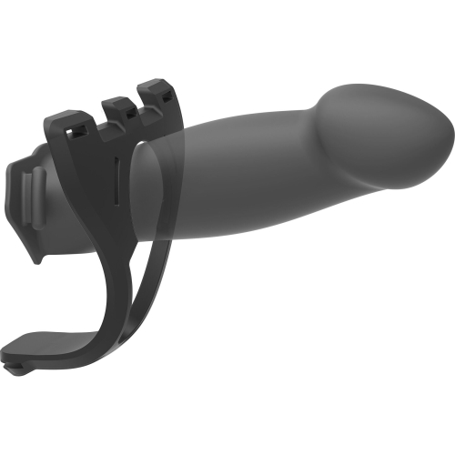Силіконовий порожнистий страпон унісекс з трусиками чорний Doc Johnson Body Extensions BE BOLD - 3