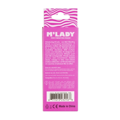 Вибромассажер Ванд мини розовый BMS Factory M’Lady Mini Vibrating Wand - 3