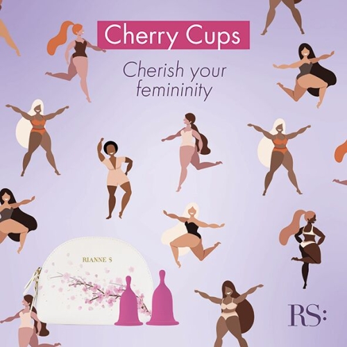 Менструальні чаші 2 шт Розмір S і M рожеві Rianne Femcare Cherry Cup - 5