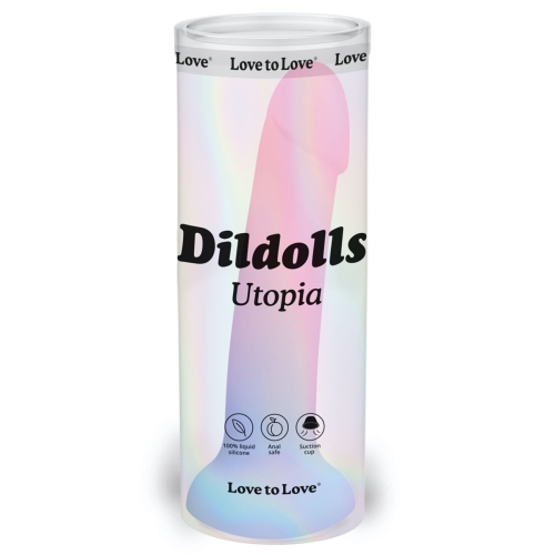 Насадка для страпону на присосці з кольоровим градієнтом Love To Love Dildolls Utopia розмір XL - 5