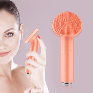 Водостойкая силиконовая щеточка для очищения лица оранжевая Levett Myris Lady Personal Skin Care