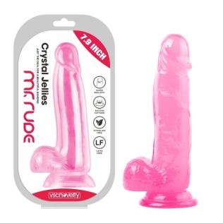 Фалоімітатор на присосці реалістичний Crystal Jellies Realistic Dildo Mr. Rude 7.9 рожевий