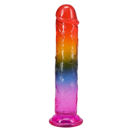 Фаллоимитатор реалистичный на присоске радужный Doc Johnson Crystal Jellies - 7.5 Inch - 2