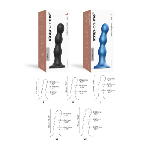 Насадка для страпона силиконовая синяя Strap On Me Dildo размер XL - 4