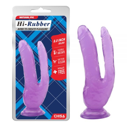 Двойной фаллос на присоске Inch Dildo-Purple фиолетовый - 1