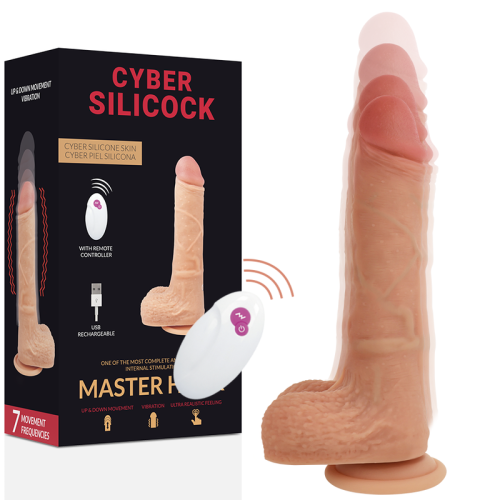 Реалістичний вібратор із фрикціями Master Ben CYBER SILICOCK тілесного кольору - 6