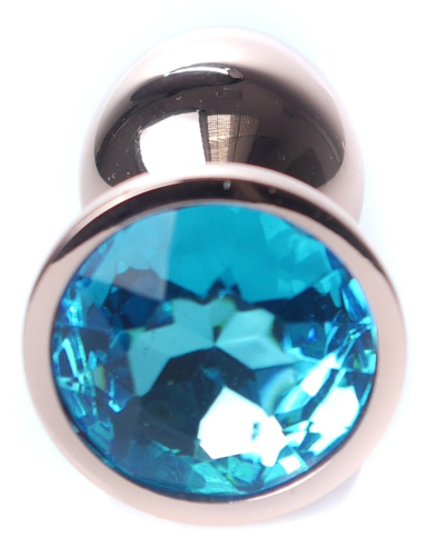 Анальная пробка с кристаллом голубого цвета BOSS of TOYS Jewellery plug - 2